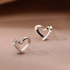 Fashion Jewelry Elegant Silver Heart Earrings